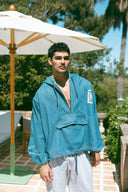 Poncho jacket good vibes – vue de face, veste poncho colorée et décontractée