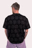 T-shirt noir et blanc Natif, fleurs good vibes, col rond et en coton bio, pour homme et femme