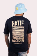 T-shirt Natif Porquerolles classique en couleur rose ou noir, coton bio et col rond, dans l’esprit good vibes