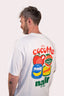 T-shirt Natif en collaboration avec Chez Cocotte, design de fruits et légumes, couleur blanc, version unisexe