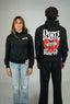 Hoodie noir unisexe, coton bio avec capuche et broderie, avec le message don't break my earth de la marque de vêtements Natif