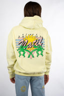 Hoodie Natif jaune Miami avec des palmiers et un soleil