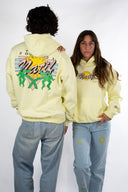 Hoodie Natif jaune Miami avec des palmiers et un soleil