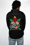 Veste en jean artistic lover noir et rouge
