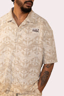 Chemise jacquard pour homme, couleur beige, style surf et ethnique avec un confort unique et des good vibes