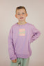 Sweat couleur violet, en coton bio avec col rond, pour les enfants avec un style good vibes et surf sur le thème de la famille avec la marque de vêtements Natif