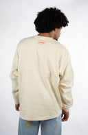 T-shirt Natif manche longue flower de couleur beige et marron