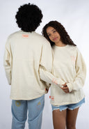 T-shirt Natif manche longue flower de couleur beige et marron