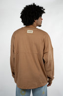 T-shirt Natif manche longue flower de couleur beige et marron