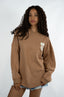 T-shirt Natif manche longue flower de couleur beige et marron