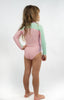 Lycra natif enfant rose et vert