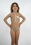 Lycra natif enfant marron heart
