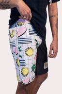 Maillot de bain boardshort pour homme Natif Miami avec un style rétro et des soleils pour passer l'été avec style