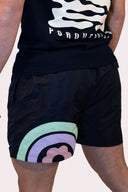Maillot short de bain pour les adultes homme, rainbow avec son arc-en-ciel, couleur noir de la marque de vêtements Natif