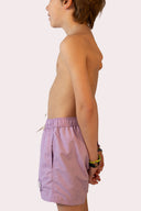 Maillot short de bain pour les garçons, good vibes only, couleur violet de la marque de vêtements Natif