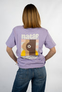 T-shirt de l'île du levant, dans le var, par la marque de vêtements Natif, couleur violet et version unisexe en col rond