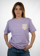 T-shirt de l'île du levant, dans le var, par la marque de vêtements Natif, couleur violet et version unisexe en col rond