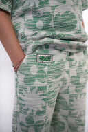 Pantalon natif vert en jacquard pour enfant
