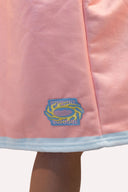 Poncho rose et blanc Natif pour adultes avec un style good vibes de sunrise et sunshine surf, ultra doux et avec lacet refermable