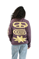 Pull jacquard totem - Vue de dos avec motif totem coloré sur fond beige
