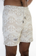 Short jacquard pour homme, couleur beige, style surf et ethnique avec un confort unique et des good vibes