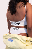 Sous-vêtements brassière pour femme Natif pixel, en nylon, couleur noir et blanc avec un style surf et décontracte