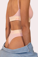 Sous-vêtements tanga pour femme en nylon, avec un style flower de la marque de vêtements Natif, en couleur rose