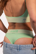 Sous-vêtements tanga pour femme en nylon, avec un style flower de la marque de vêtements Natif, en couleur vert