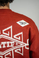Sweater snow Natif pour homme et femme couleur noir et rouge avec un style vintage en laine et col rond