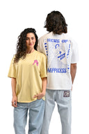 T-shirt Keys of Happiness, vue détail motif clés colorées sur tissu blanc