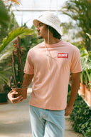 T-shirt Natif Porquerolles classique en couleur rose ou noir, coton bio et col rond, dans l’esprit good vibes