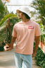 T-shirt Natif Porquerolles classique en couleur rose ou noir, coton bio et col rond, dans l’esprit good vibes