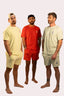 Short matière éponge Mèdes Porquerolles, pour homme, couleur jaune rouge ou vert.