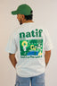 t-shirt en coton bio avec col rond et couleur blanc, de la marque de vêtements Natif à l'effigie de la ville de Toulon