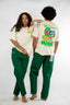 Pantalon natif market vert avec des patch broder