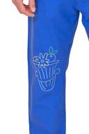 Veste natif en matière canva de couleur bleu