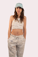 Pantalon jacquard femme, couleur beige, style surf et ethnique avec un confort unique et des good vibes