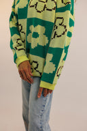 Sweater snow matière coupe vent avec des couleurs jaune et vert et un style snow pour l'hiver