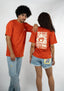T-shirt Natif cap ferret de couleur orange