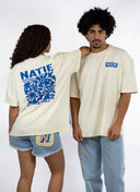 T-shirt Natif porquerolles blanc et bleu