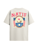 T-shirt de la marque natif 100% coton bio avec une coupe un peu oversize à l'effigie de Port Cros