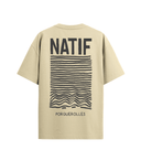 T-shirt de la marque natif 100% coton bio avec une coupe un peu oversize à l'effigie de porquerolles