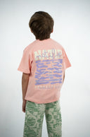 T-shirt enfant new porquerolles de couleur rose