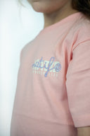 T-shirt enfant new porquerolles de couleur rose