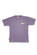 T-shirt natif & Pasino en couleur violet, coton bio et col, en version unisexe