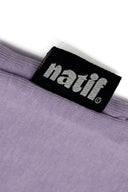 T-shirt natif & Pasino en couleur violet, coton bio et col, en version unisexe
