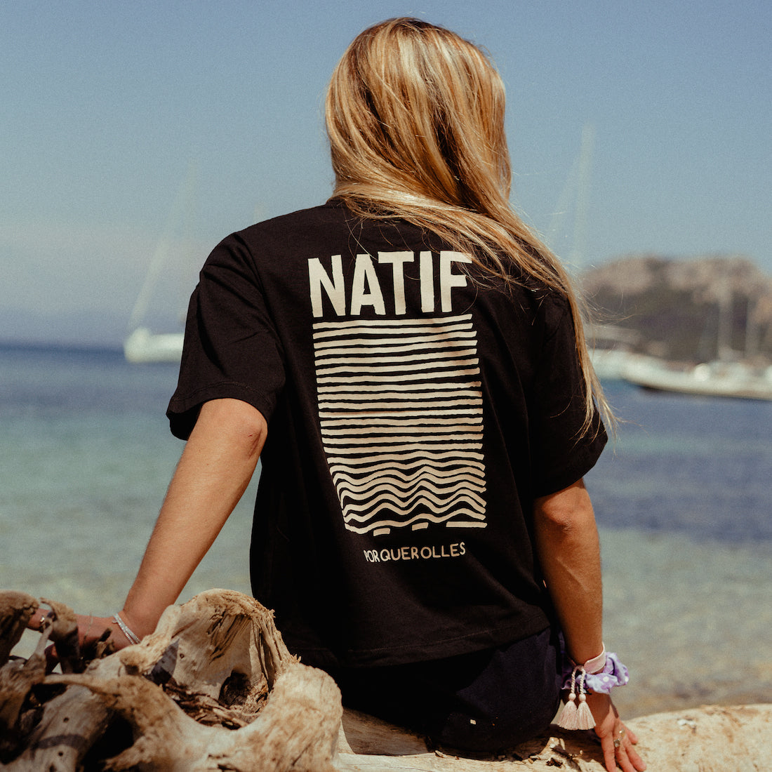 T-shirt femme Natif Porquerolles classique noir