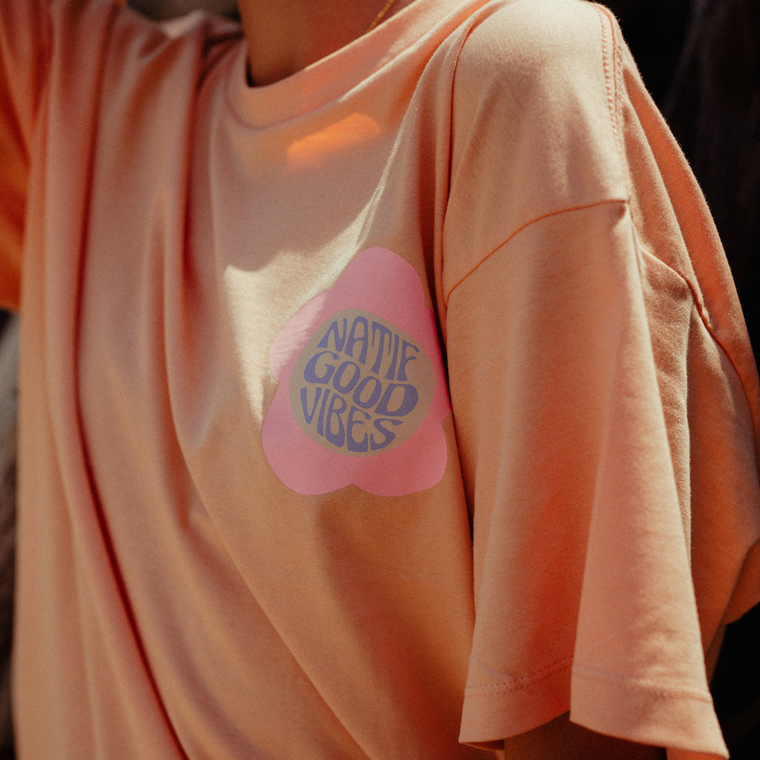 T-shirt femme Natif good vibes peach