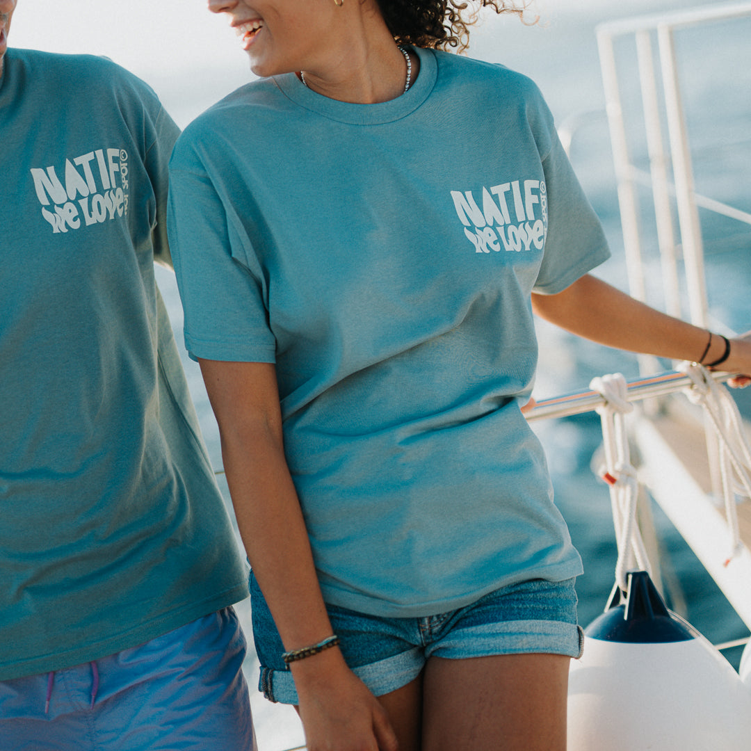 Tshirt Natif we love hot spot bleu citadel