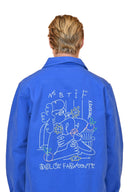 Veste natif en matière canva de couleur bleu